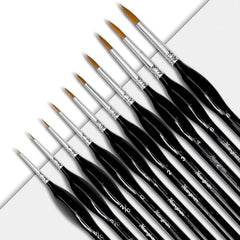 10-Piece Detail Paint Brush Set with Copper Tube and Double Wire Binding