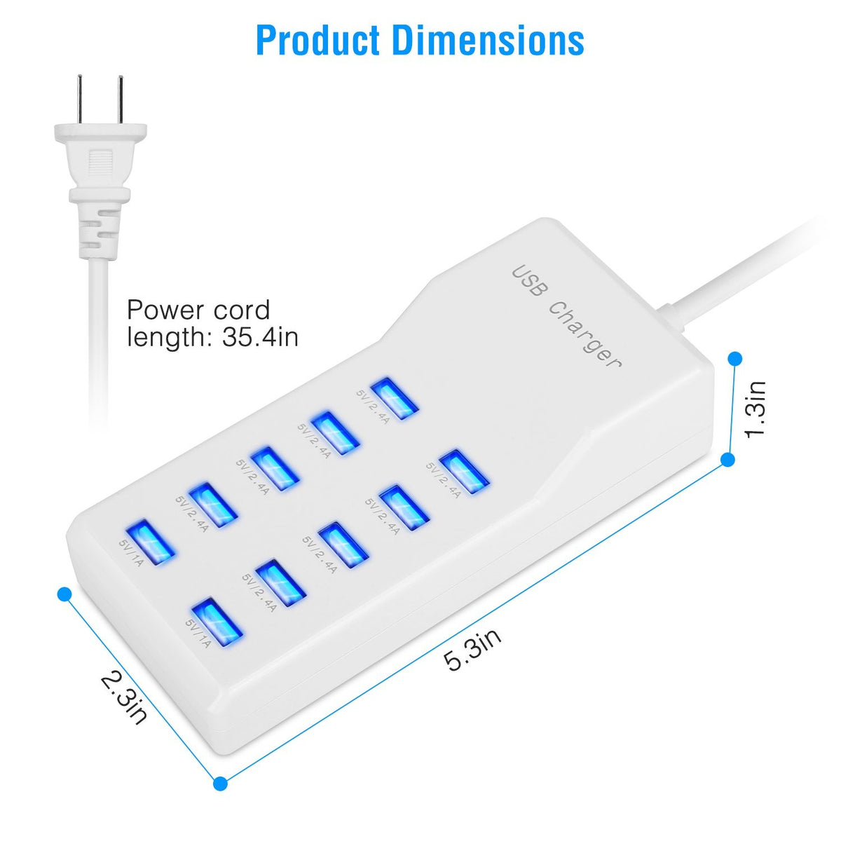 Multi-Device USB Charging Hub for Phones and Tablets