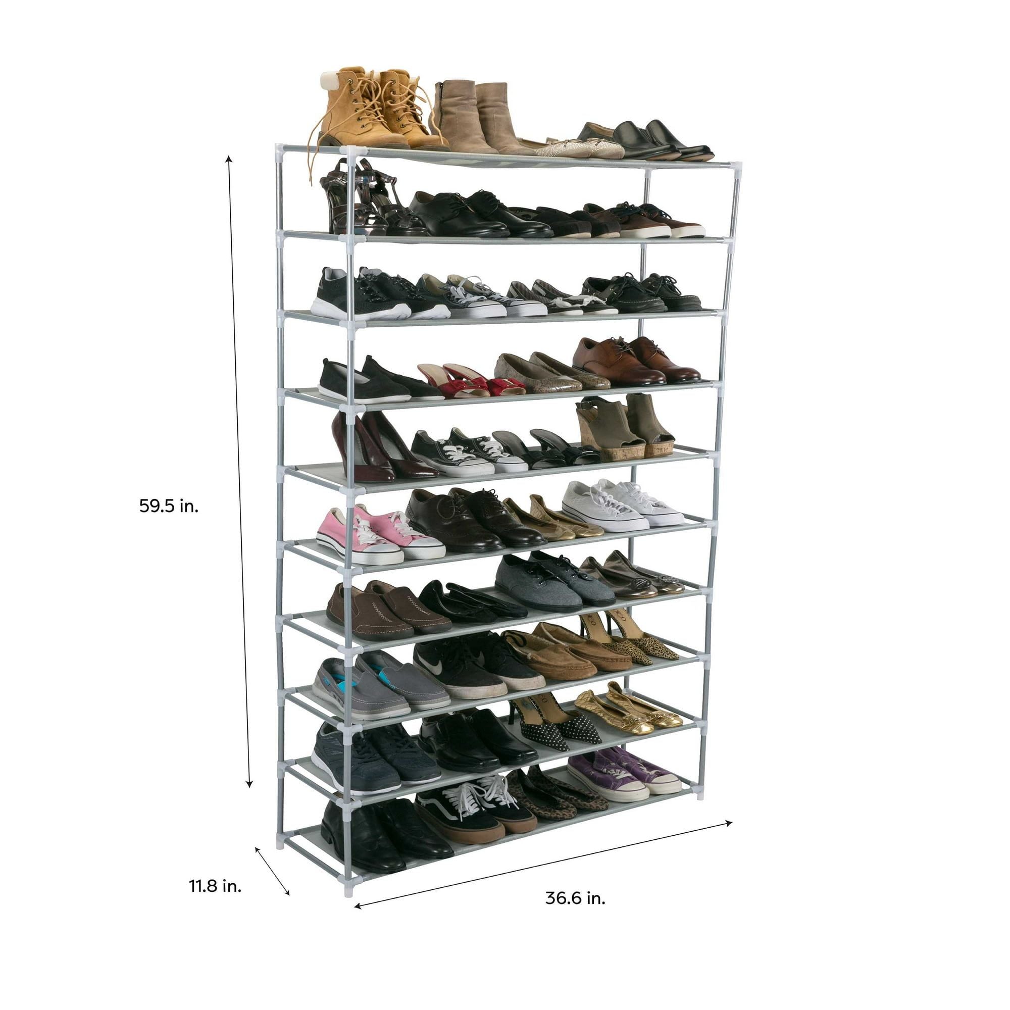 Spacious 10-Tier Shoe Rack with Tool-Free Assembly