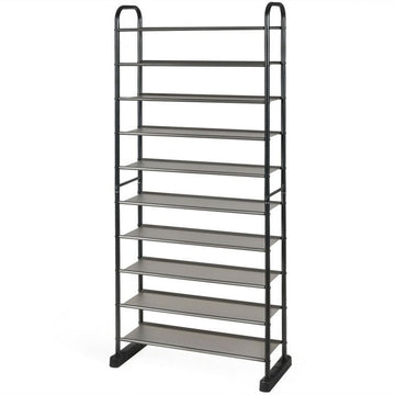 10-Tier Freestanding Shoe Organization Rack