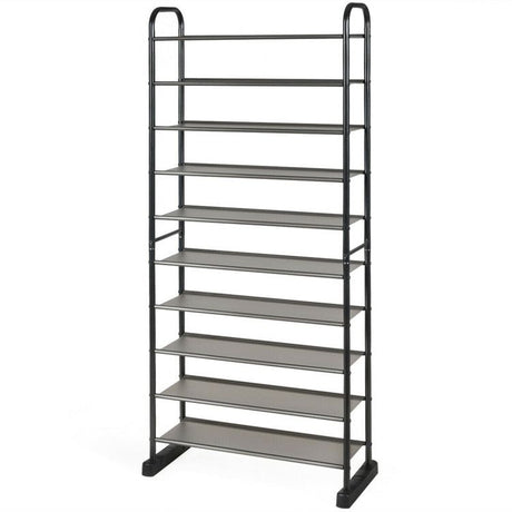 10-Tier Freestanding Shoe Organization Rack