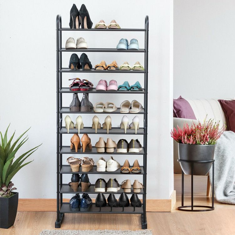 10-Tier Freestanding Shoe Organization Rack