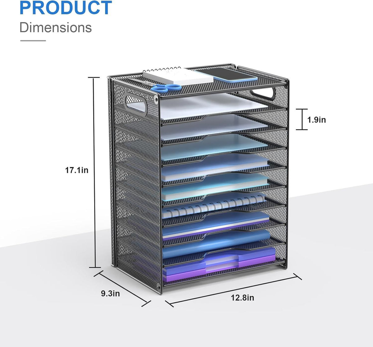 Adjustable 10-Tier Desktop Paper Organizer