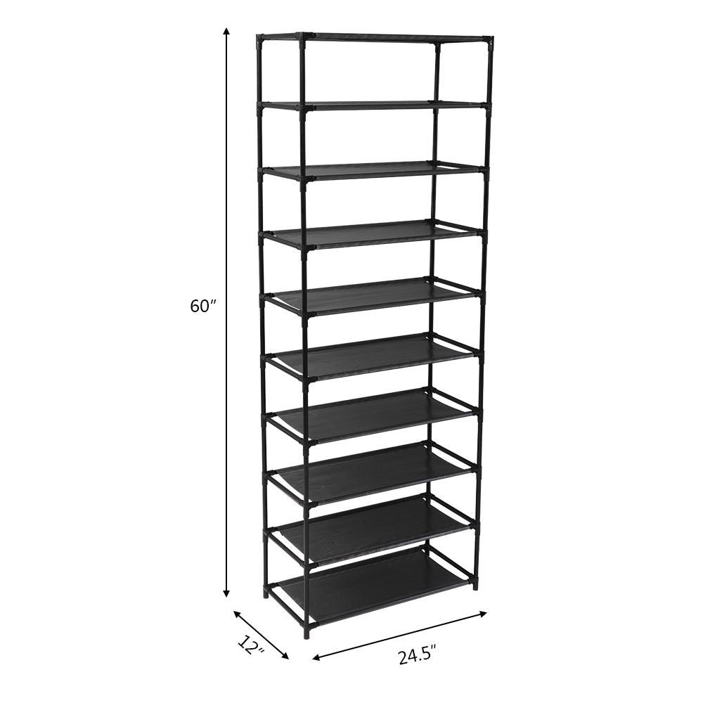 10-Tier Stackable Shoe Rack – Organize Up to 50 Pairs