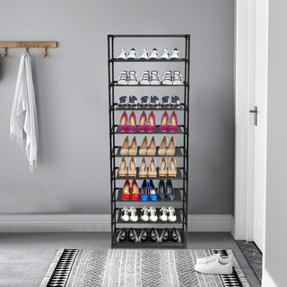 10-Tier Stackable Shoe Rack – Organize Up to 50 Pairs