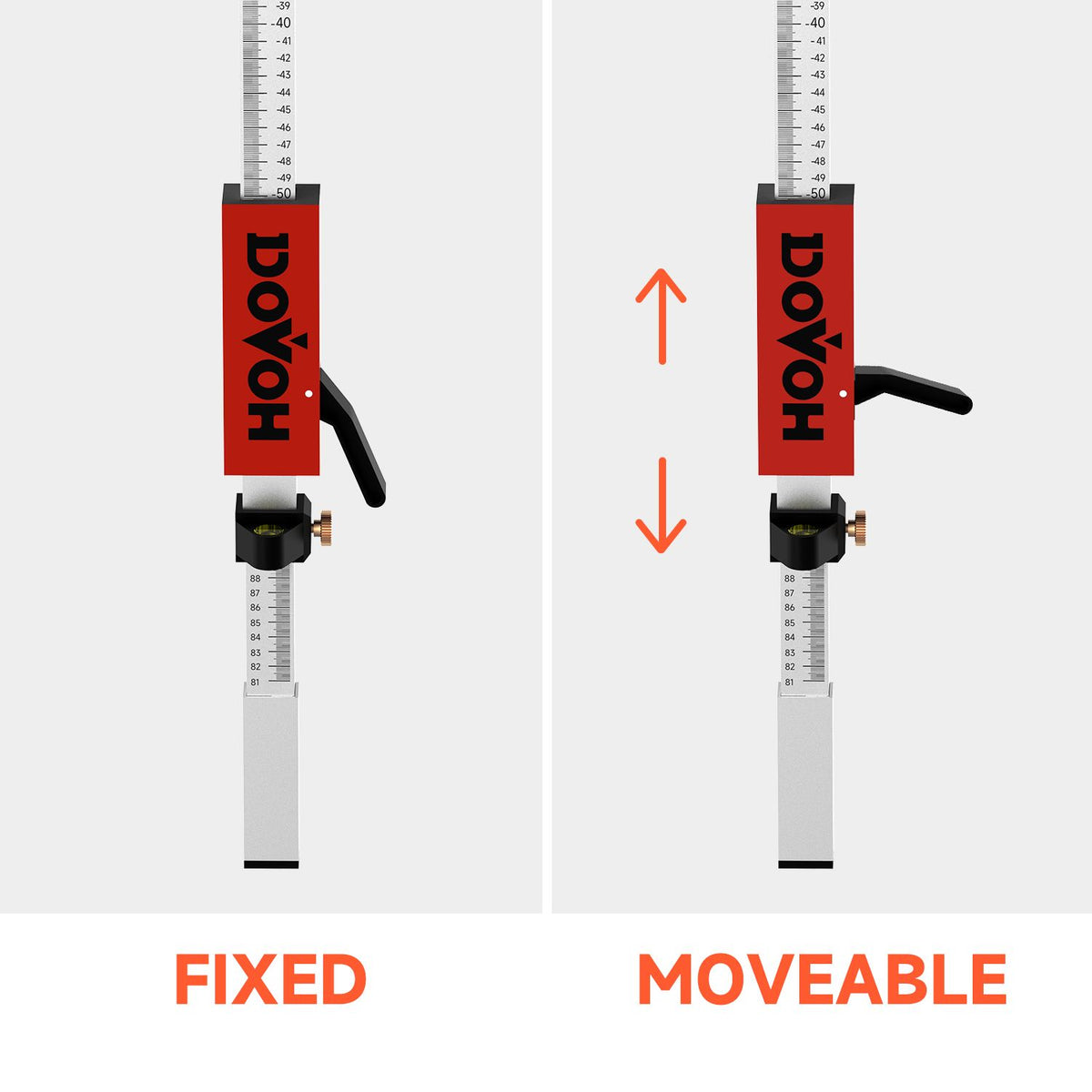 Dual-Scale Telescoping Grade Rod for Laser Levels