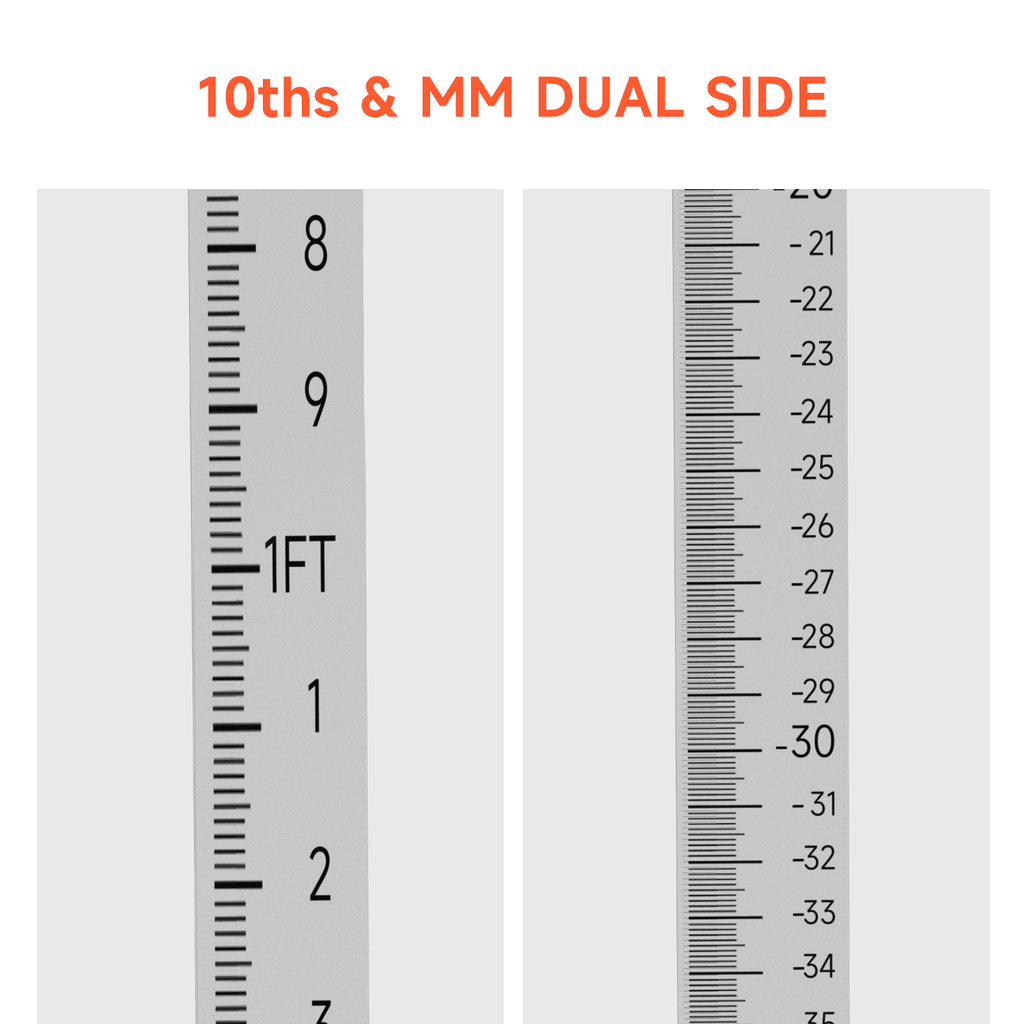 Dual-Scale Telescoping Grade Rod for Laser Levels