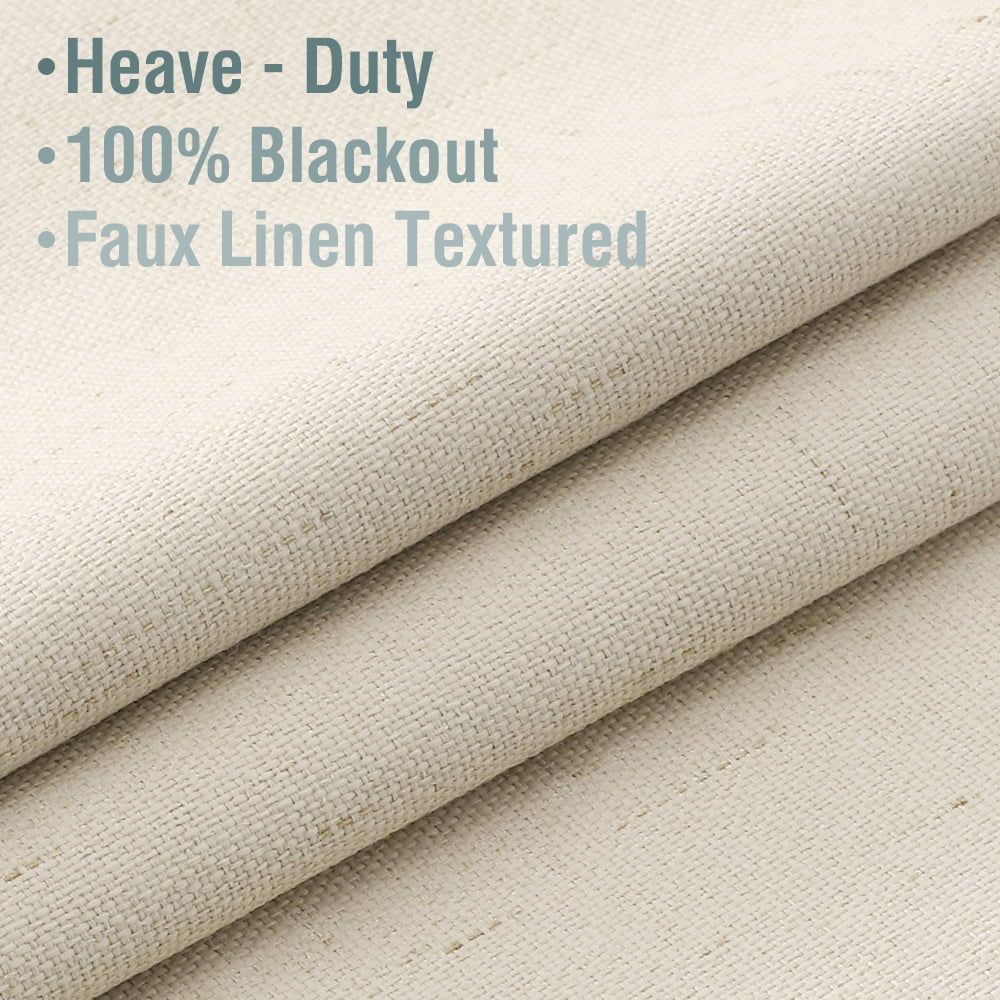 Bleached Sand Faux-Linen Blackout Curtains