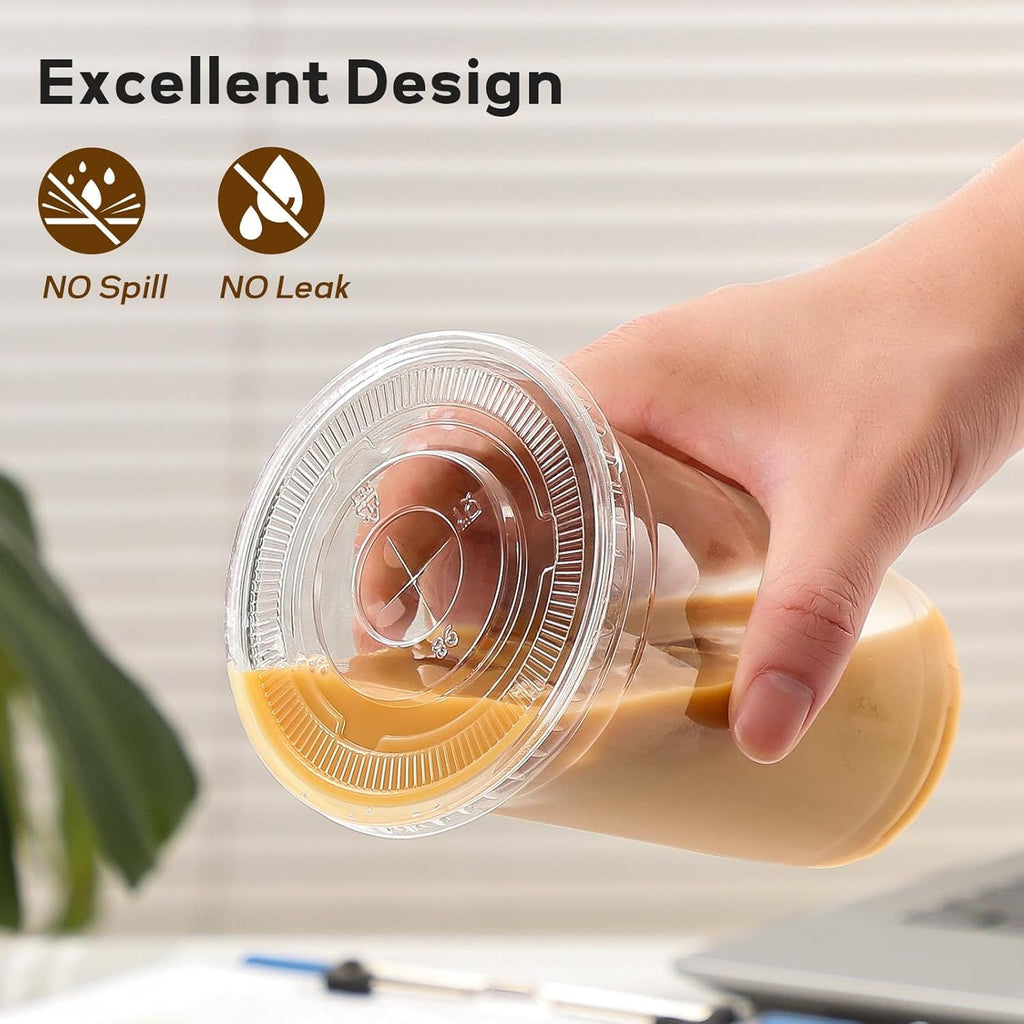 Clear Cold Drink Cups with Lids and Straws