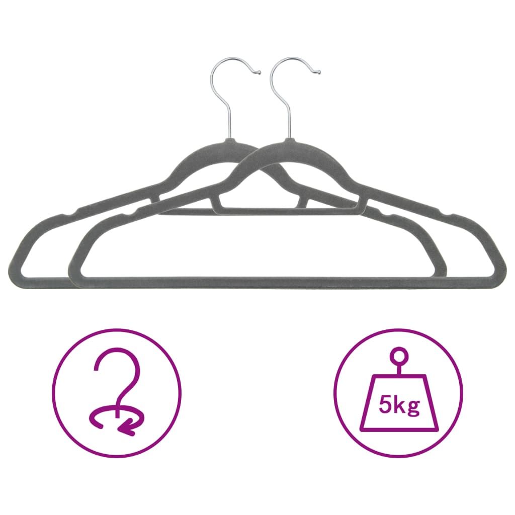 Anti-Slip Velvet Clothes Hangers Set of 100 with 360° Rotating Hooks