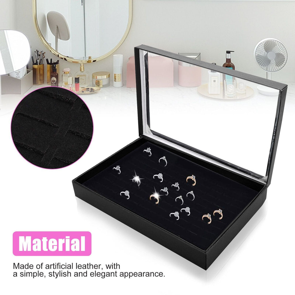 100-Slot Jewelry Ring & Earring Display Organizer Tray
