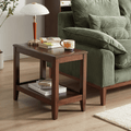 Rustic Two-Tier Side Table With Open Shelf