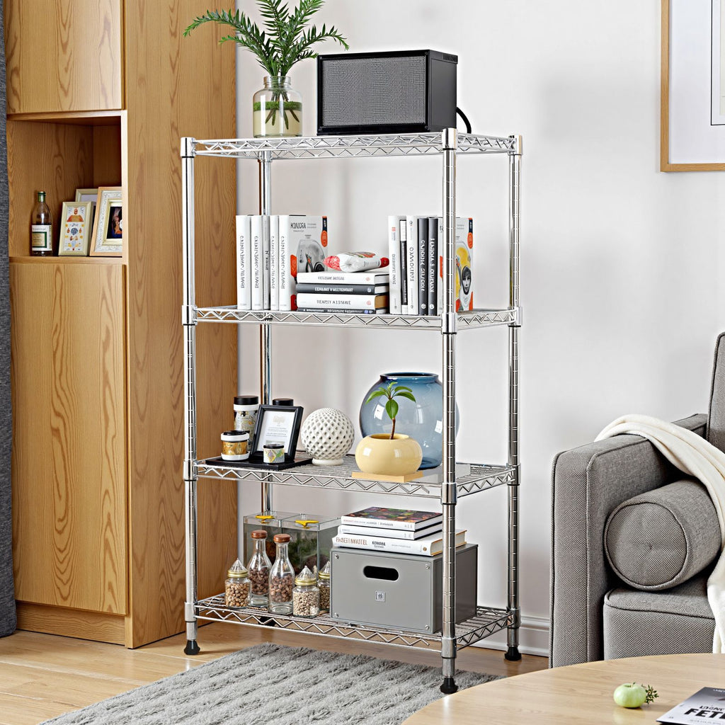 4-Tier practical Steel Shelving Unit for Home and Office