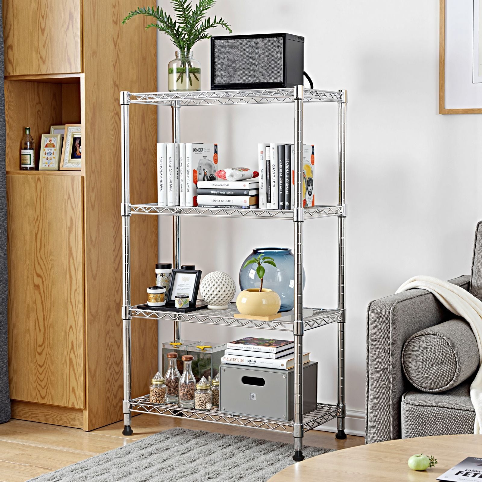4-Tier practical Steel Shelving Unit for Home and Office