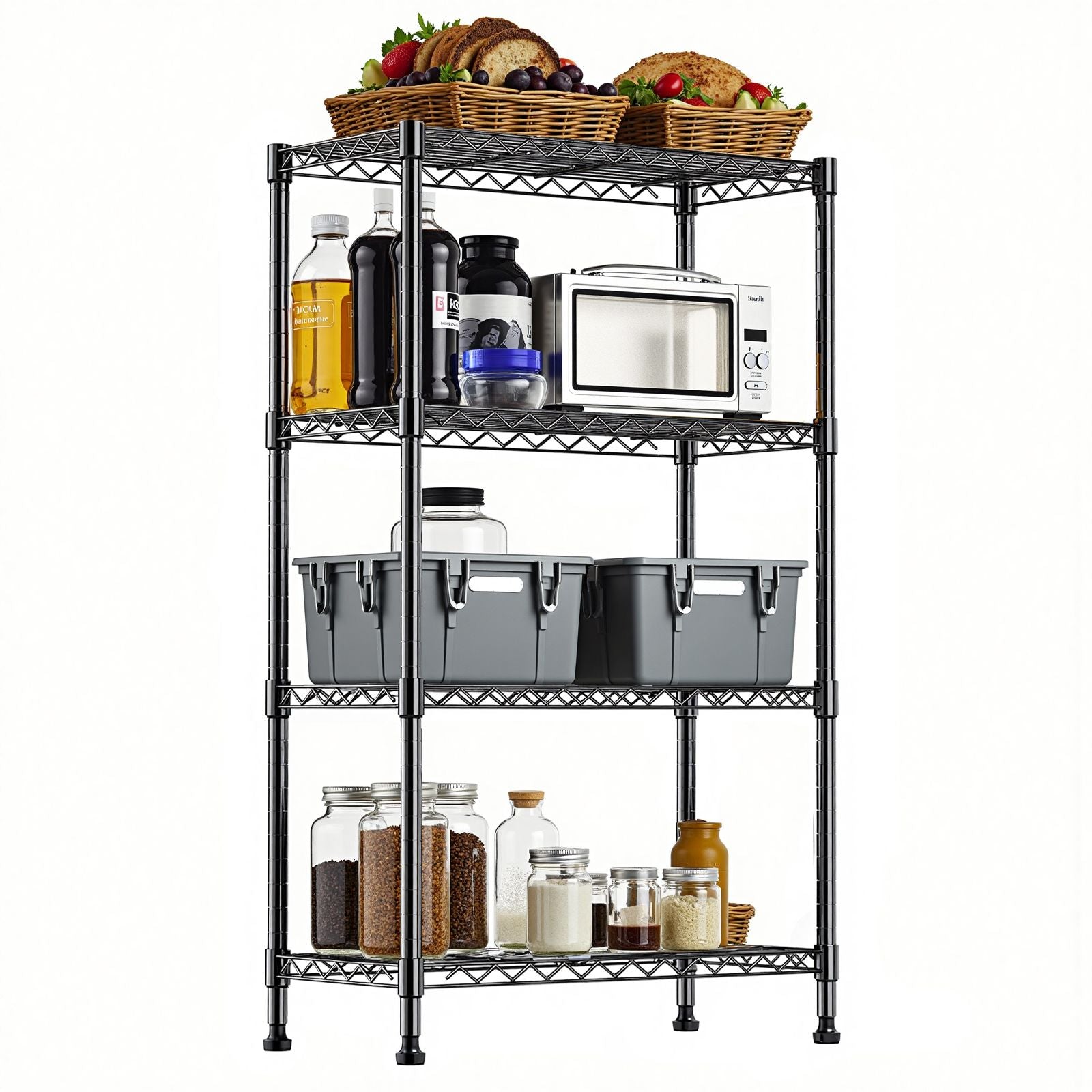 4-Tier practical Steel Shelving Unit for Home and Office