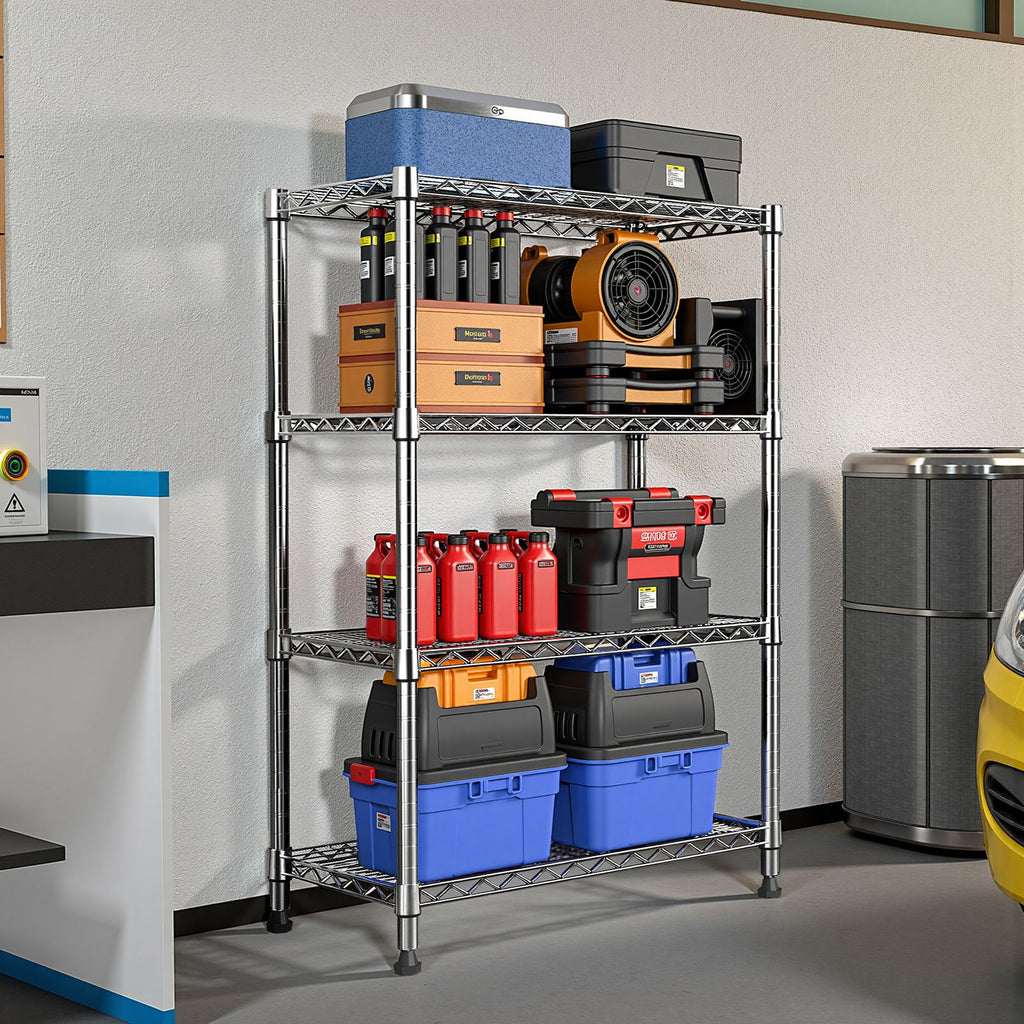 4-Tier practical Steel Shelving Unit for Home and Office