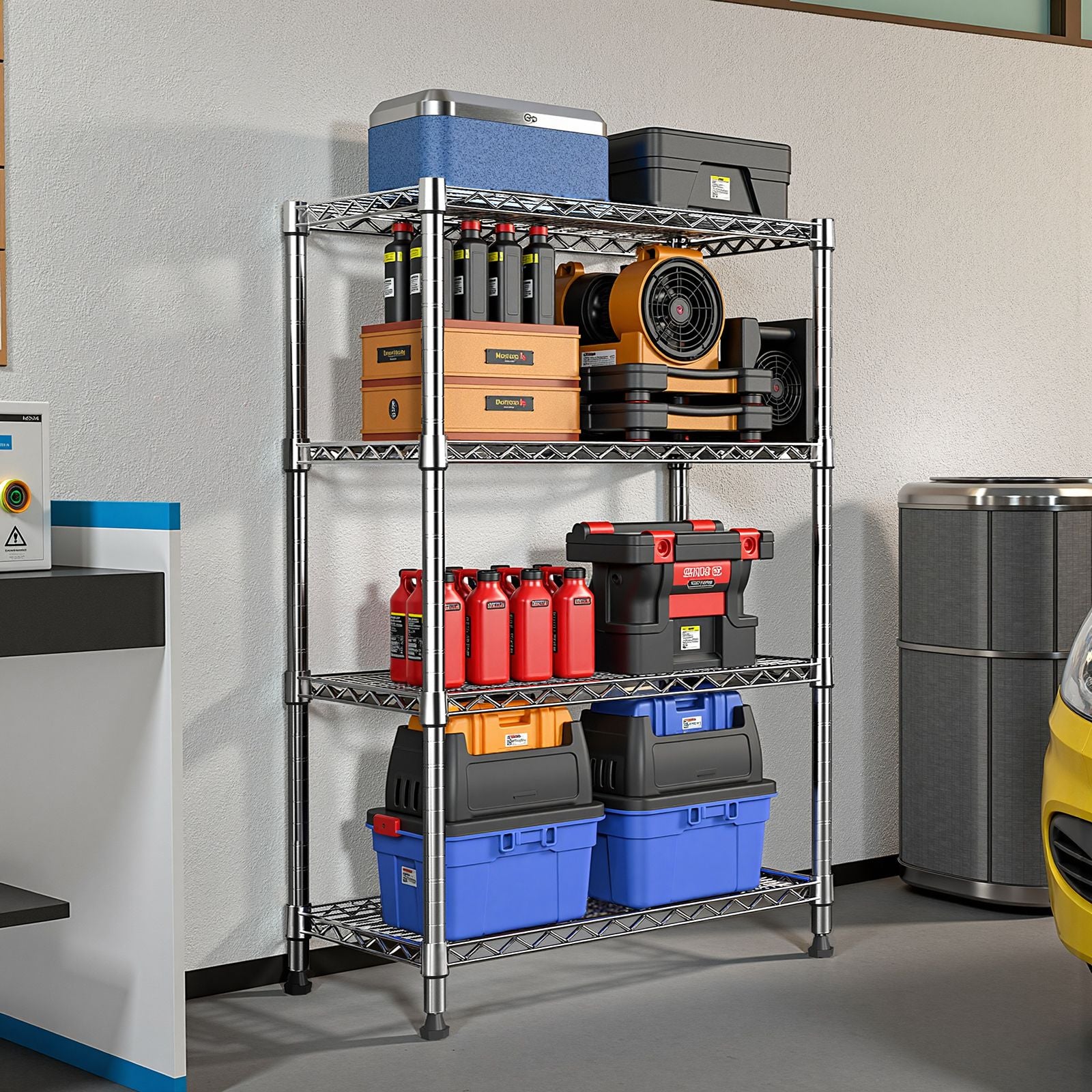 4-Tier practical Steel Shelving Unit for Home and Office