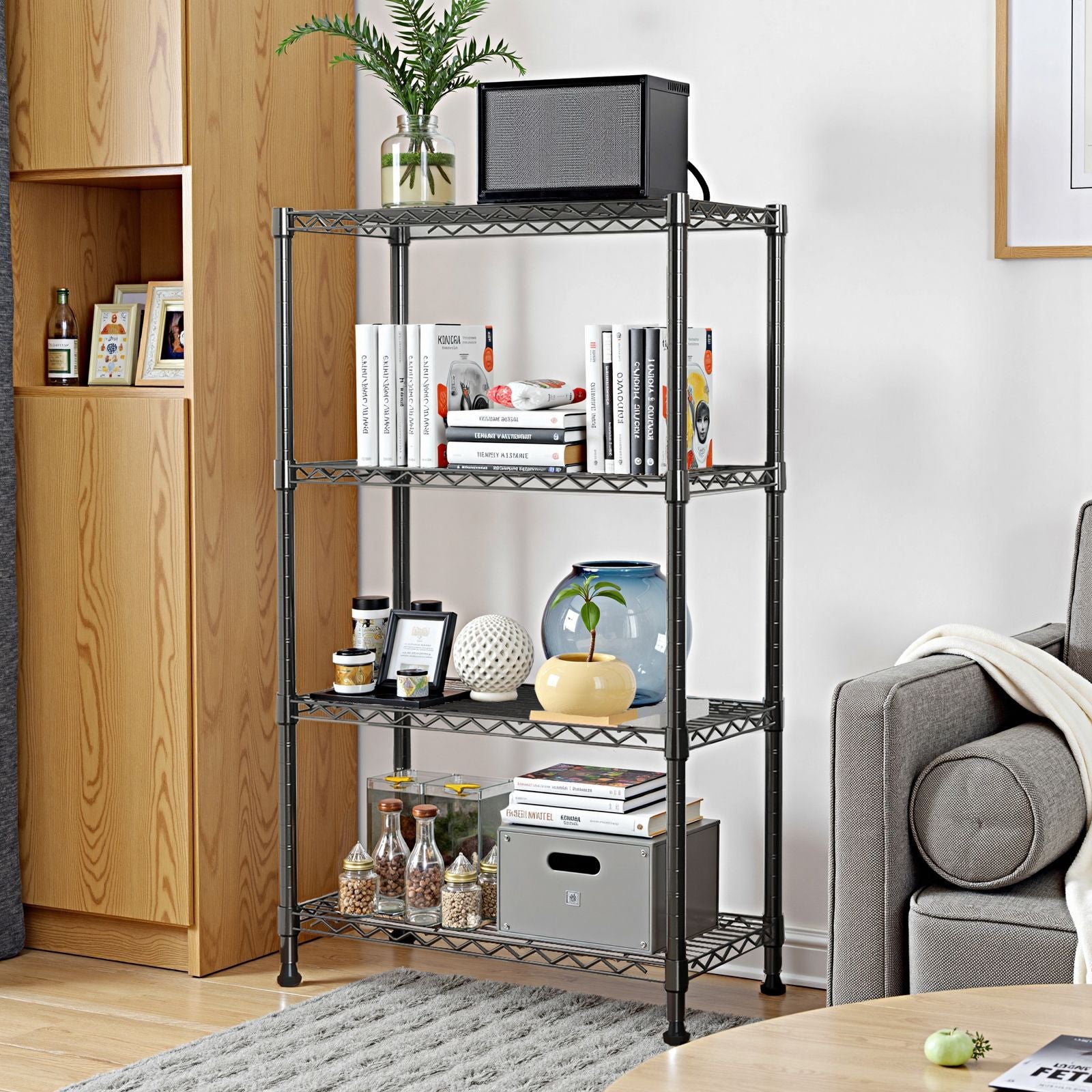 4-Tier practical Steel Shelving Unit for Home and Office