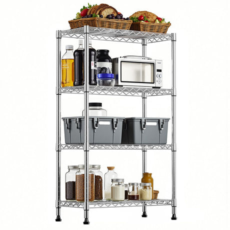 4-Tier practical Steel Shelving Unit for Home and Office