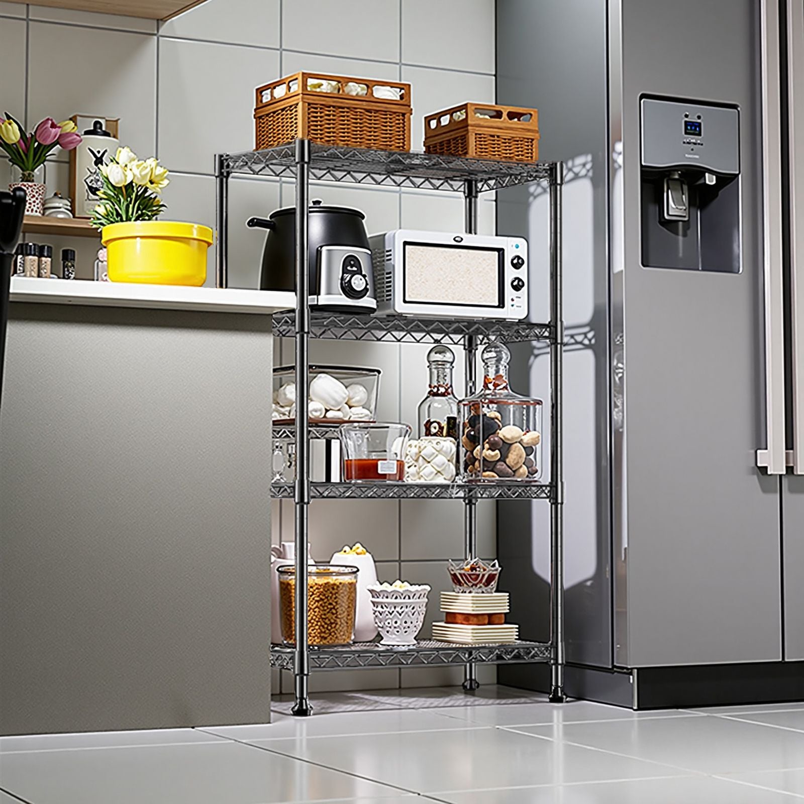 4-Tier practical Steel Shelving Unit for Home and Office