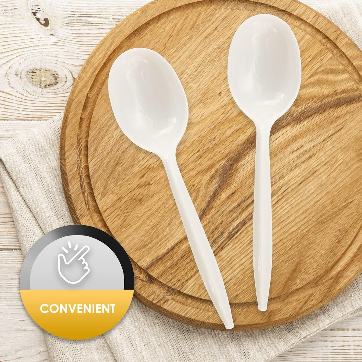 1000 Disposable Soup Spoons Bulk for Parties and Catering