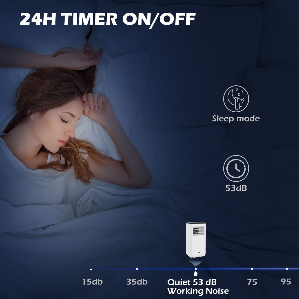 Portable Air Conditioner with Dehumidifier, Fan, and Remote
