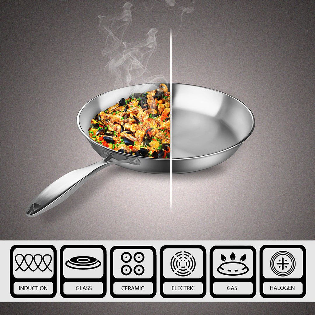 Top Grade 10.2- Stainless Steel Fry Pan for All Stovetops