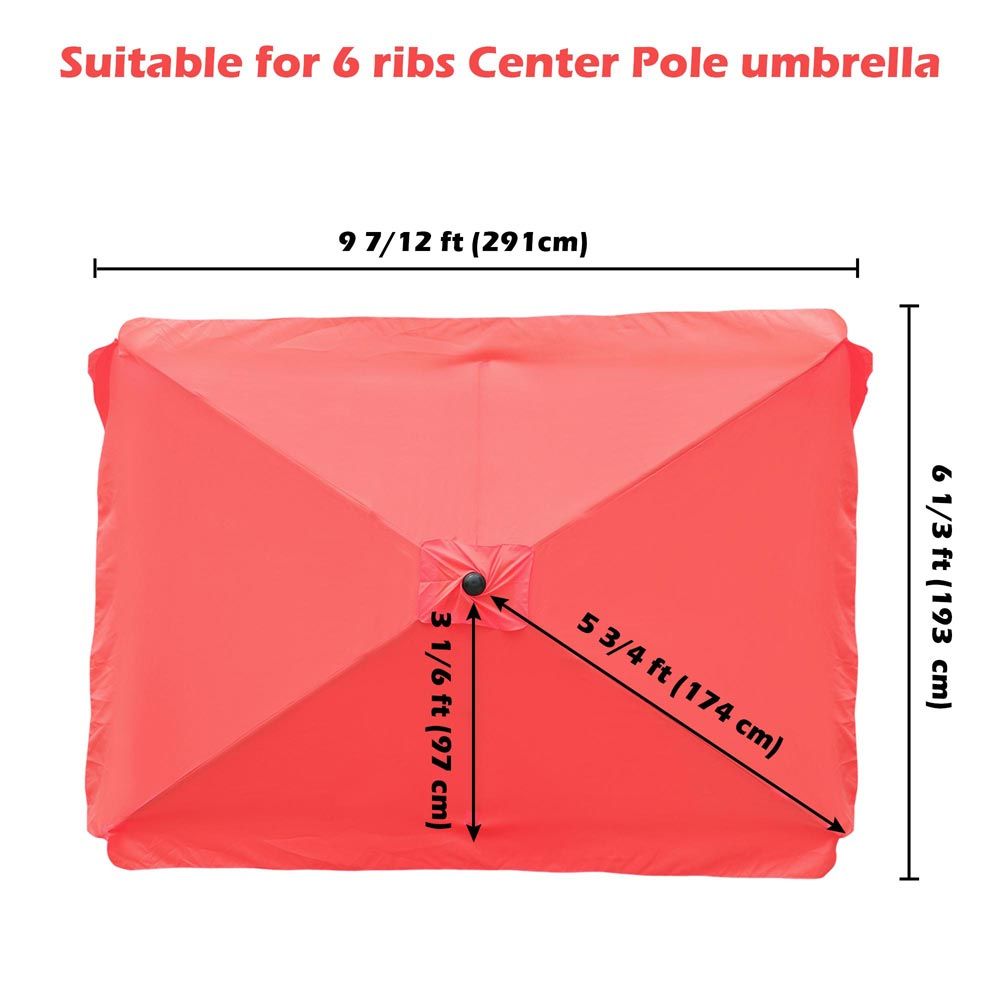 Coral Rectangular Patio Umbrella Replacement Canopy