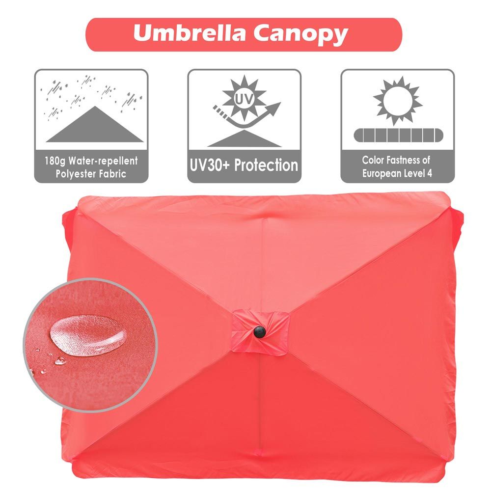 Coral Rectangular Patio Umbrella Replacement Canopy