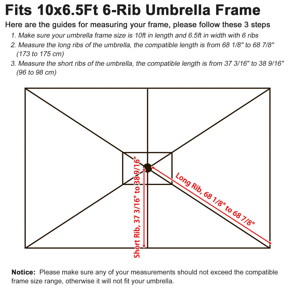 Coral Rectangular Patio Umbrella Replacement Canopy