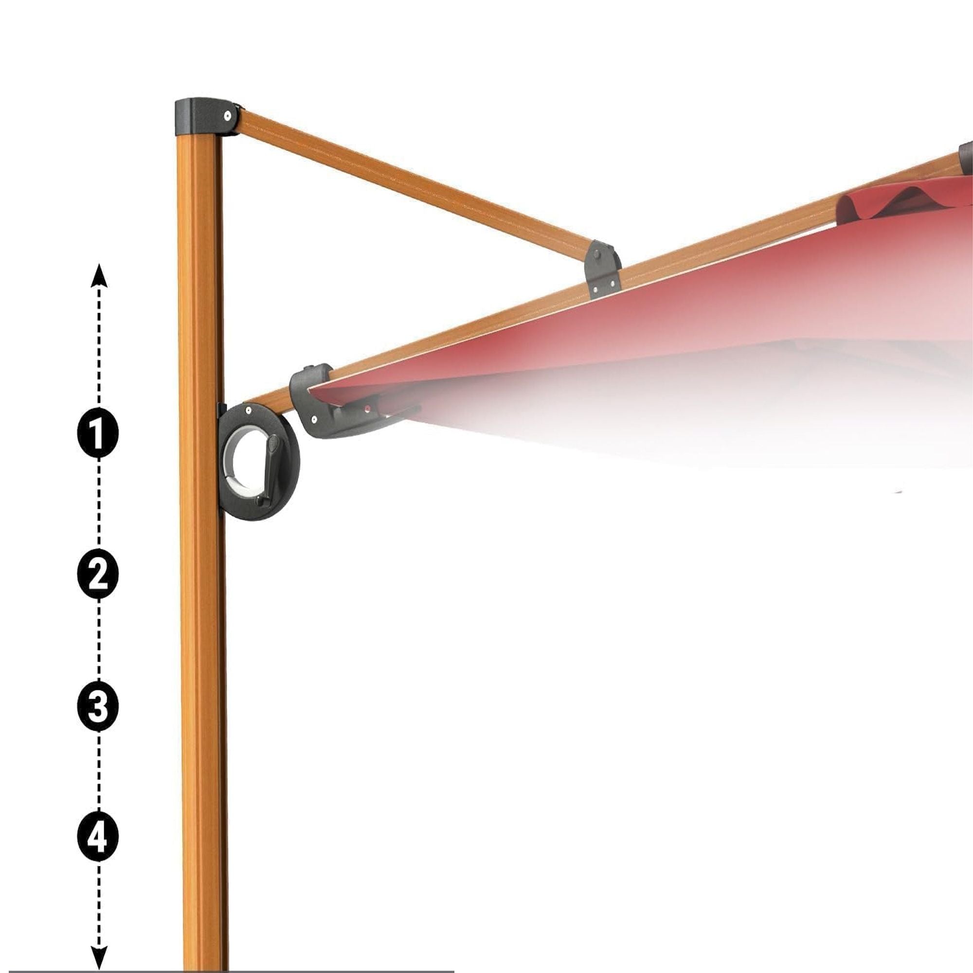 Aluminum Cantilever Patio Umbrella with 360° Rotation & 45° Tilt