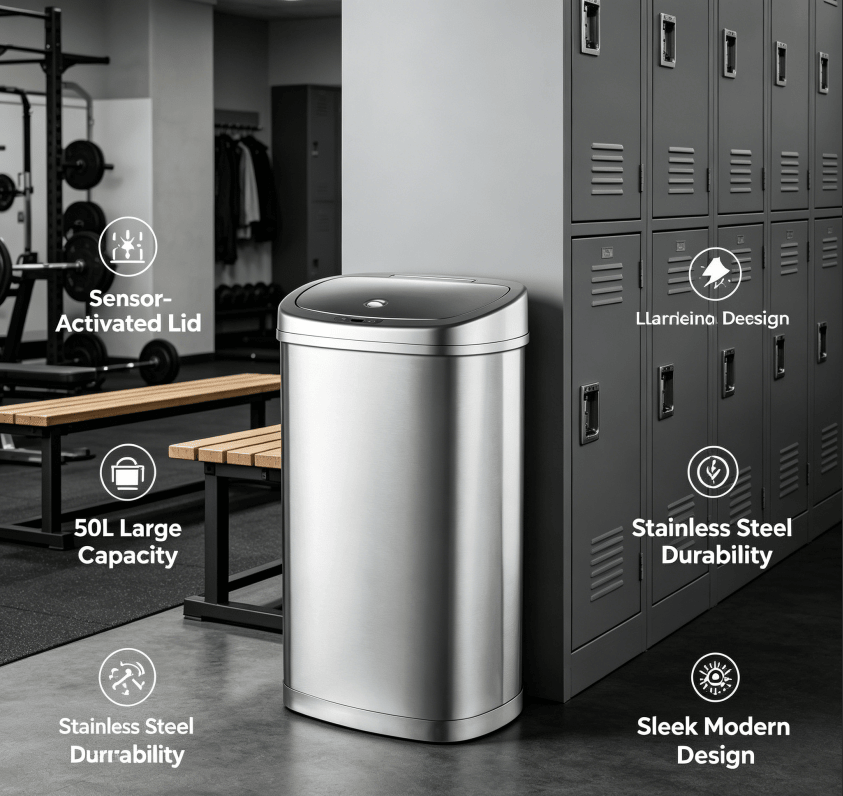 Dual-Compartment Step Trash Can with Slow-Close Lid