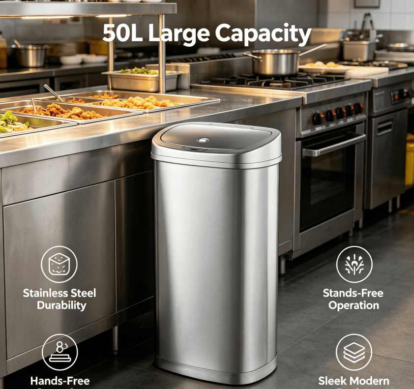 Dual-Compartment Step Trash Can with Slow-Close Lid