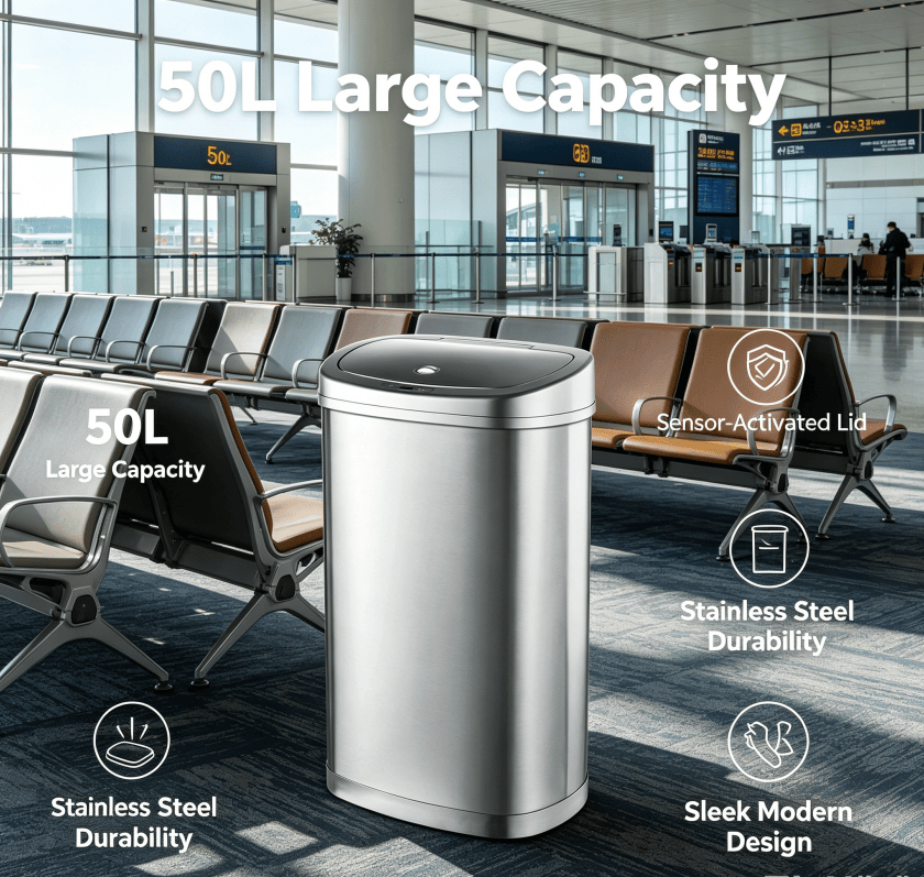 Dual-Compartment Step Trash Can with Slow-Close Lid