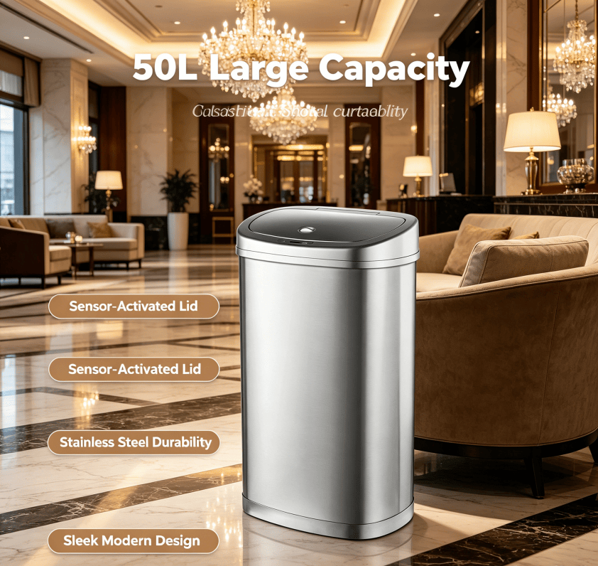 Dual-Compartment Step Trash Can with Slow-Close Lid