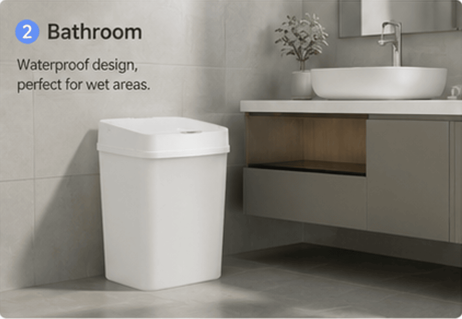 Touchless Sensor Trash Can with Odor Seal