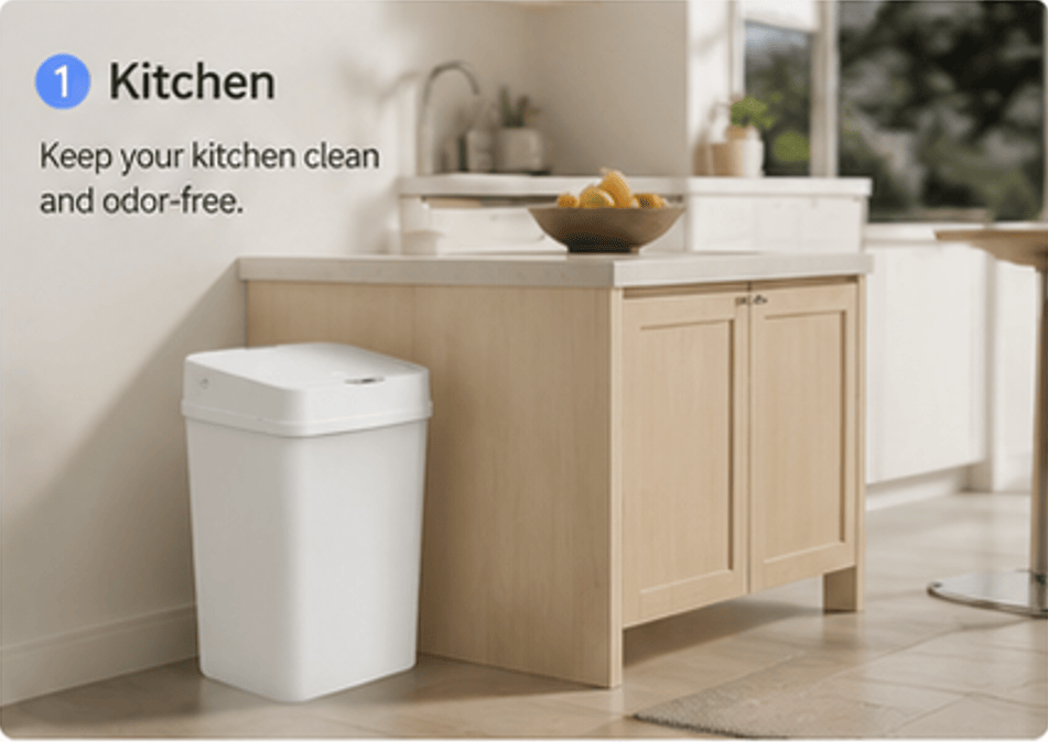 Touchless Sensor Trash Can with Odor Seal
