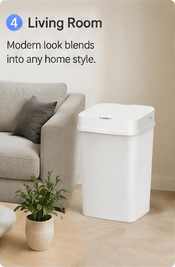 Touchless Sensor Trash Can with Odor Seal