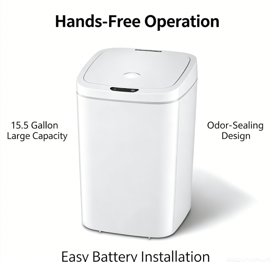 Touchless Sensor Trash Can for Indoor Spaces