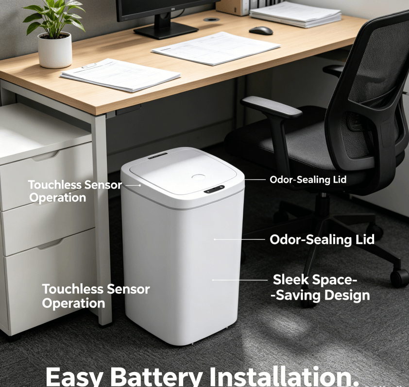 Touchless Sensor Trash Can for Indoor Spaces