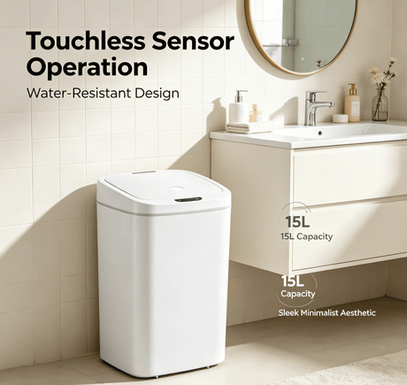Touchless Sensor Trash Can for Indoor Spaces