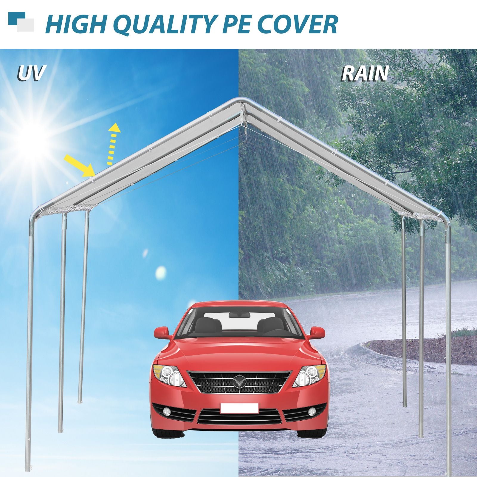 Spacious Carport Canopy with Sturdy Frame and Open Design