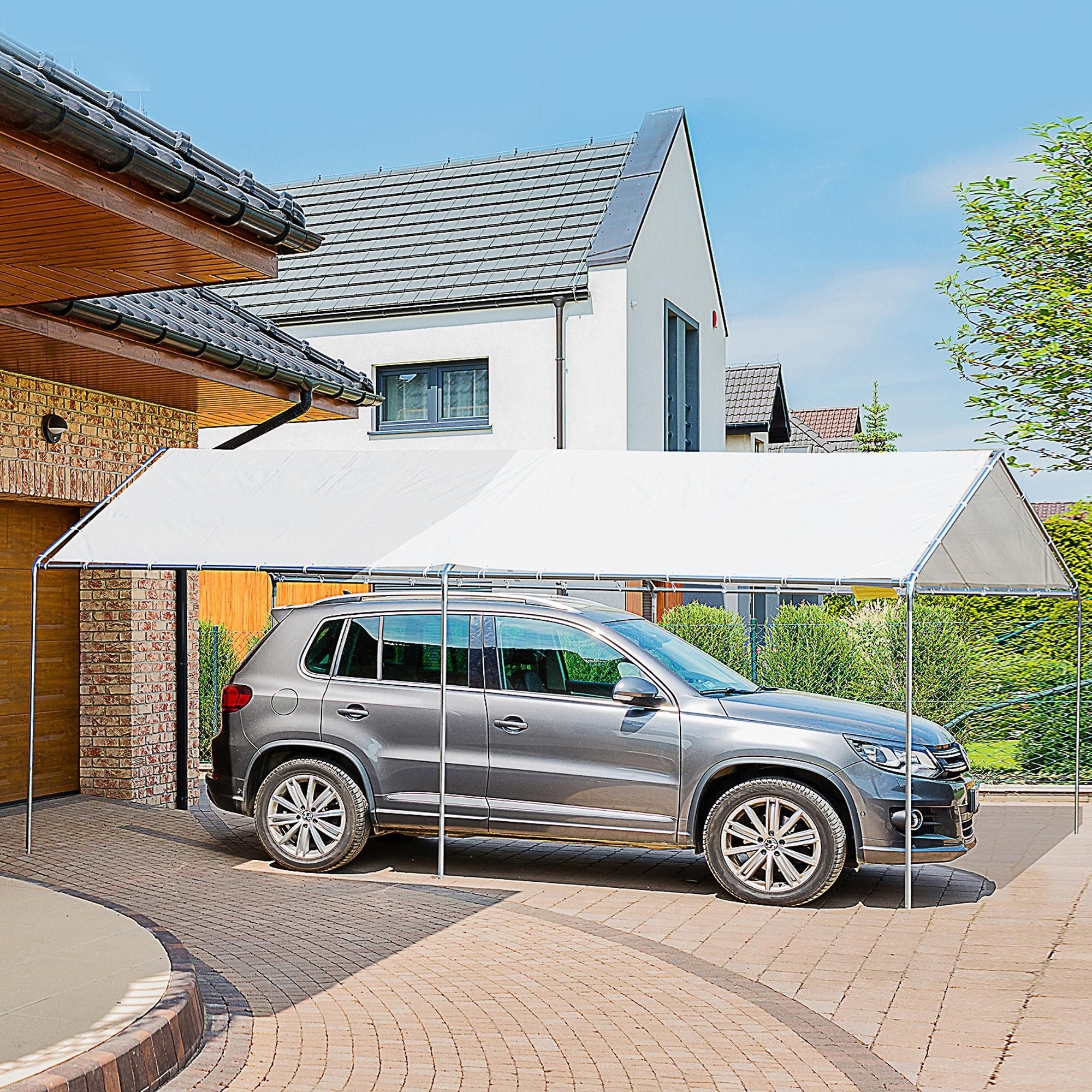 Spacious Carport Canopy with Sturdy Frame and Open Design