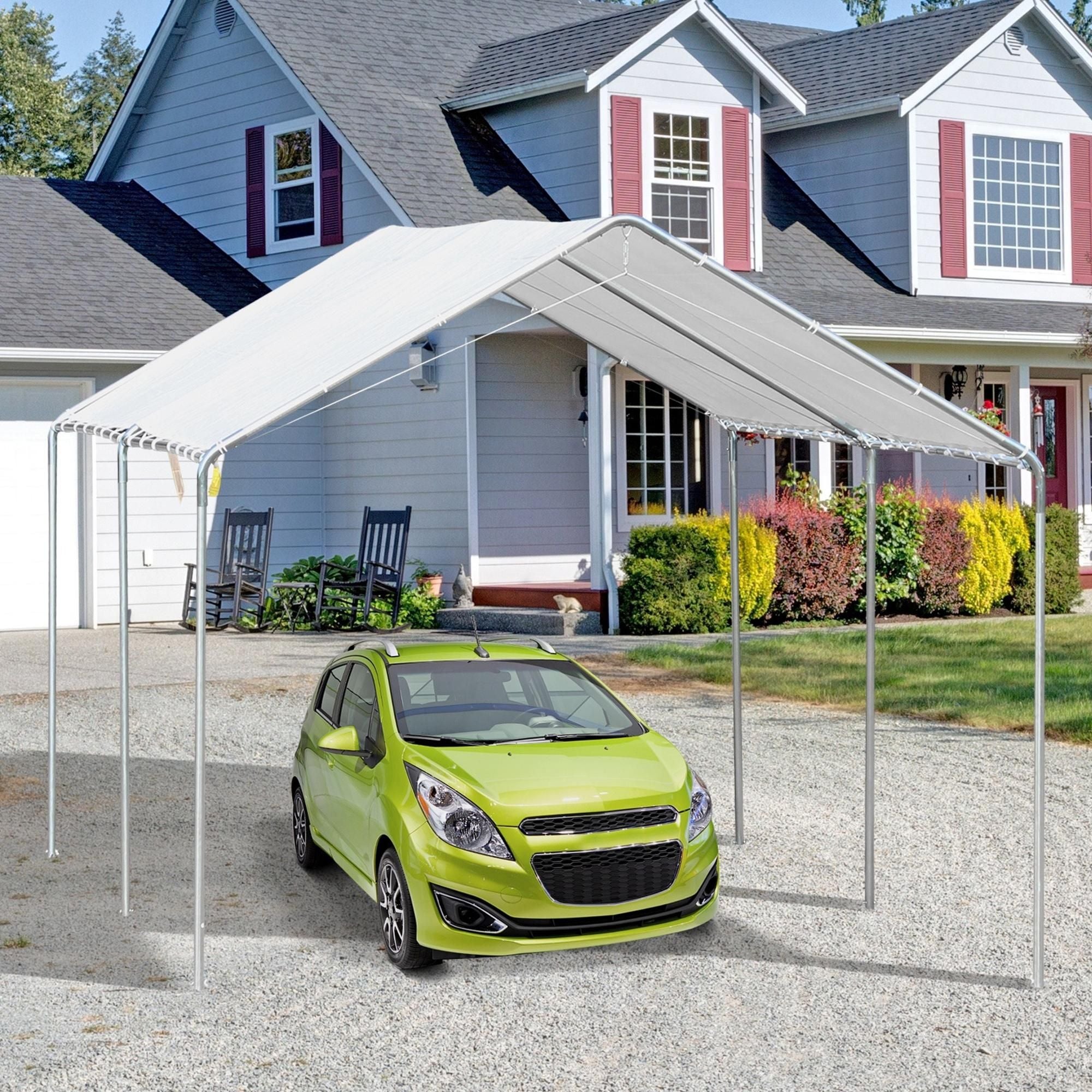 Spacious Carport Canopy with Sturdy Frame and Open Design