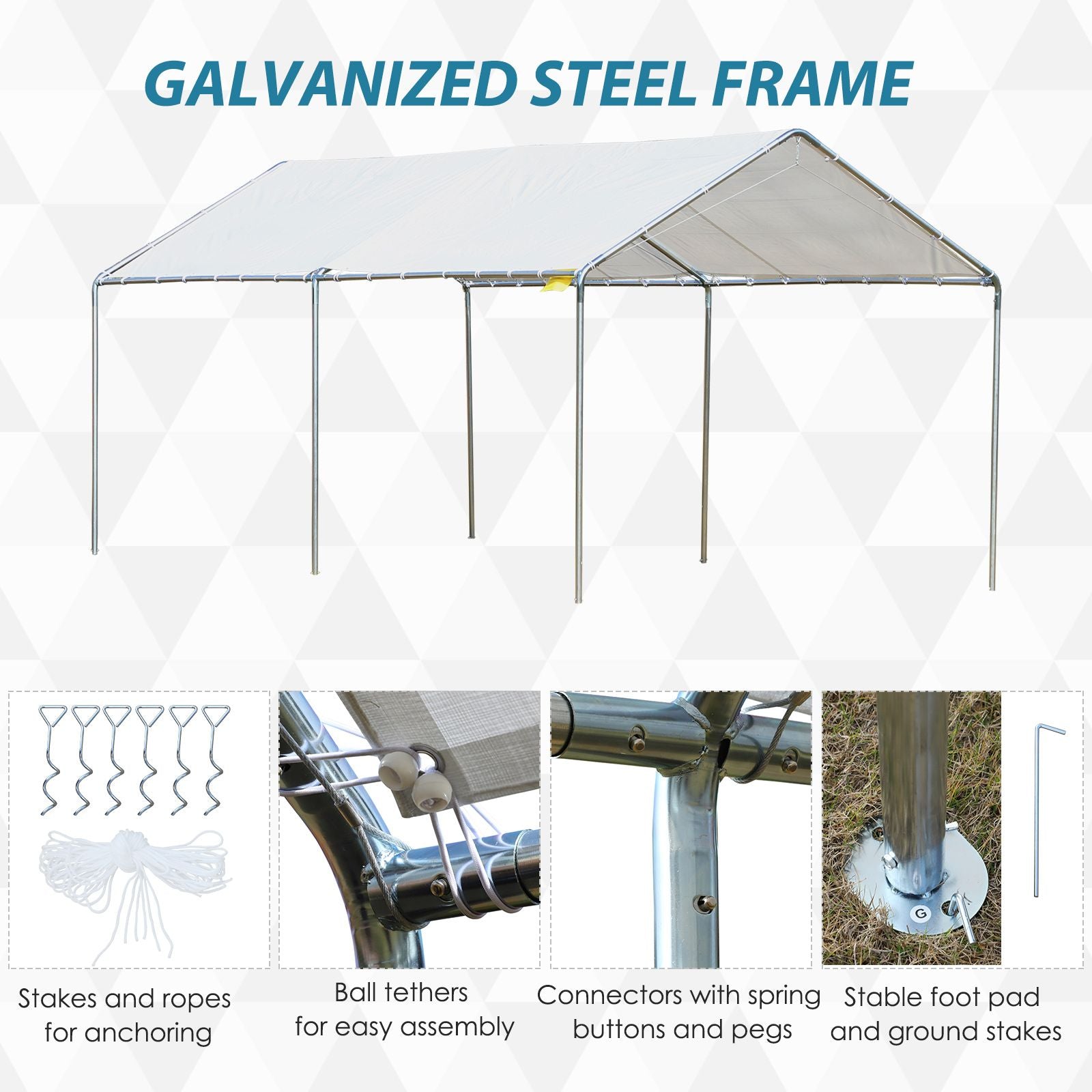 Spacious Carport Canopy with Sturdy Frame and Open Design
