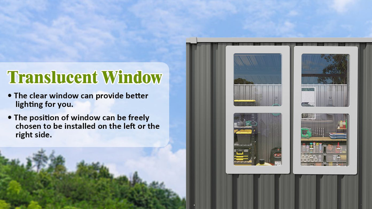 Outdoor Storage Shed with Flexible Front and Side Access