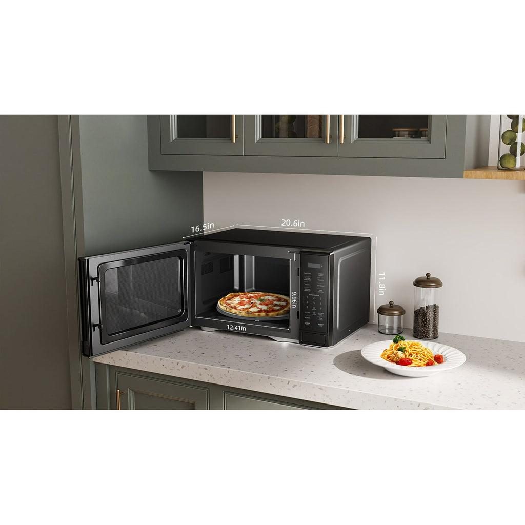 Black Countertop Microwave with Express Cooking and Auto Menus
