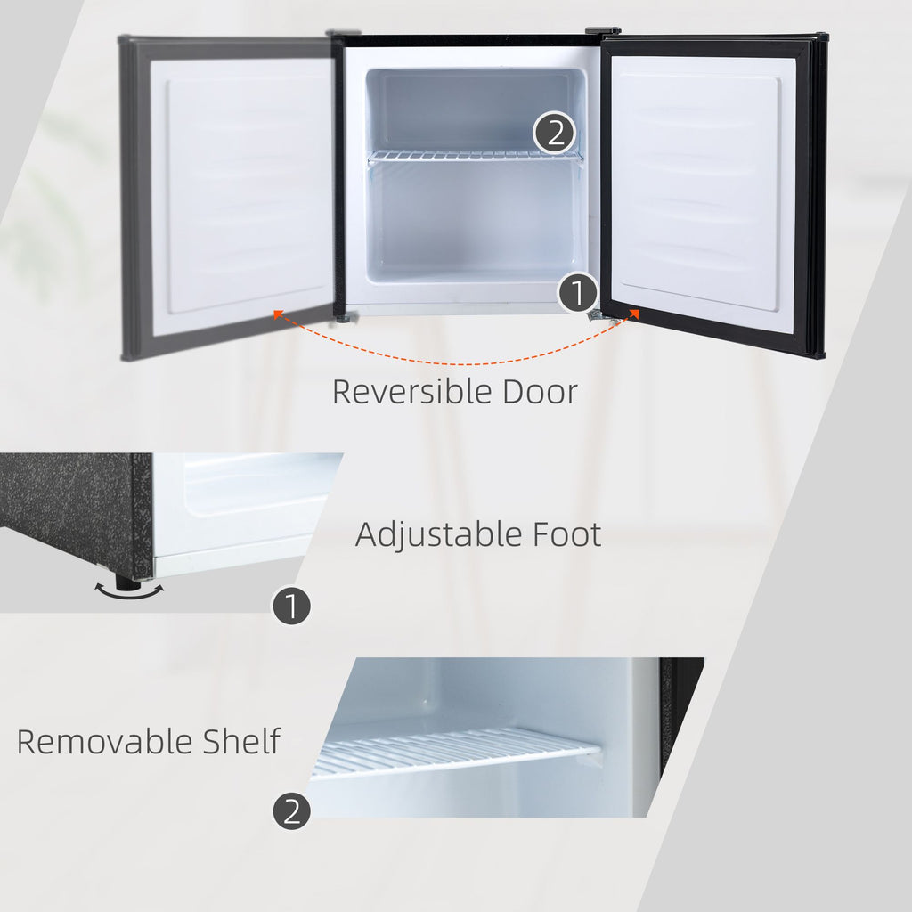 Compact Mini Upright Freezer with Adjustable Temperature and Reversible Door