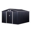 Metal Storage Shed with Double Sliding Doors and 4 Air Vents for Organized Backyard