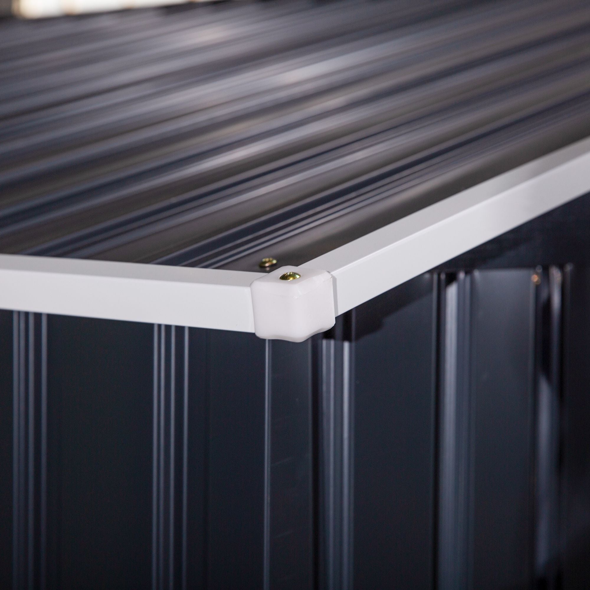 Metal Storage Shed with Double Sliding Doors and 4 Air Vents for Organized Backyard